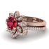 Round Ruby Flower Bridal Set - Michelle No. 11 image 3