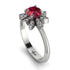 Round Ruby Flower Ring - Michelle No. 12