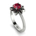 Round Ruby Flower Ring - Michelle No. 42