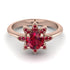 Round Ruby Flower Ring - Michelle No. 56