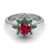 Round Ruby Flower Ring - Michelle No. 27