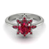 Round Ruby Flower Ring - Michelle No. 57
