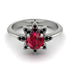 Round Ruby Flower Ring - Michelle No. 42