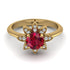 Round Ruby Flower Ring - Michelle No. 10