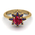 Round Ruby Flower Ring - Michelle No. 70