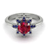 Round Ruby Flower Ring - Michelle No. 72