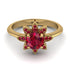 Round Ruby Flower Ring - Michelle No. 55