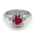Round Ruby Flower Ring - Michelle No. 12