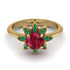 Round Ruby Flower Ring - Michelle No. 25