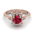 Round Ruby Flower Ring - Michelle No. 11