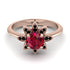 Round Ruby Flower Ring - Michelle No. 41