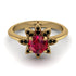 Round Ruby Flower Ring - Michelle No. 40