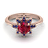 Round Ruby Flower Ring - Michelle No. 71