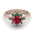 Round Ruby Flower Ring - Michelle No. 26