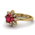 Round Ruby Flower Ring - Michelle No. 10