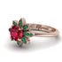 Round Ruby Flower Ring - Michelle No. 26