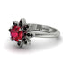 Round Ruby Flower Ring - Michelle No. 42