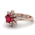 Round Ruby Flower Ring - Michelle No. 11