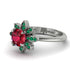 Round Ruby Flower Ring - Michelle No. 27