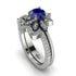 Round Sapphire Flower Bridal Set - Michelle No. 15 image 1