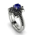 Round Sapphire Flower Bridal Set - Michelle No. 45