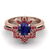 Round Sapphire Flower Bridal Set - Michelle No. 59 image 2