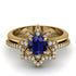 Round Sapphire Flower Bridal Set - Michelle No. 13 image 2