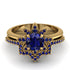 Round Sapphire Flower Bridal Set - Michelle No. 73