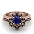 Round Sapphire Flower Bridal Set - Michelle No. 44