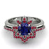 Round Sapphire Flower Bridal Set - Michelle No. 60