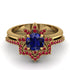 Round Sapphire Flower Bridal Set - Michelle No. 58 image 2