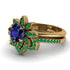 Round Sapphire Flower Bridal Set - Michelle No. 28