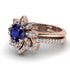 Round Sapphire Flower Bridal Set - Michelle No. 14