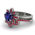 Round Sapphire Flower Bridal Set - Michelle No. 60 image 3