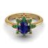 Round Sapphire Flower Ring - Michelle No. 28
