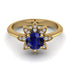 Round Sapphire Flower Ring - Michelle No. 13