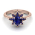Round Sapphire Flower Ring - Michelle No. 74