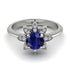 Round Sapphire Flower Ring - Michelle No. 15