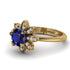 Round Sapphire Flower Ring - Michelle No. 13