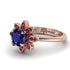 Round Sapphire Flower Ring - Michelle No. 59