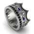 Royal Black Diamond Crown Ring For Men - Harold No. 45
