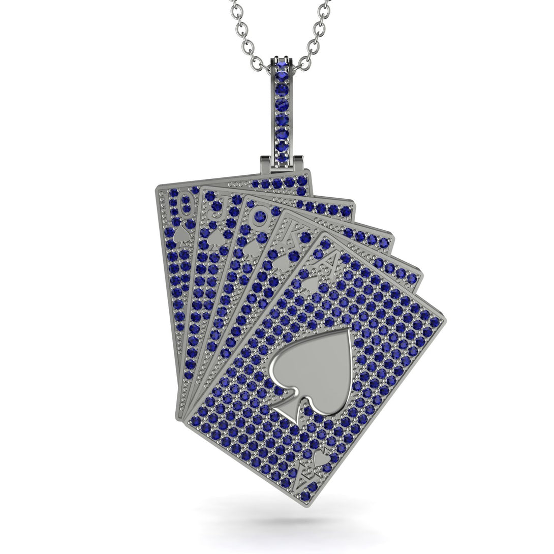 Royal Flush Poker Sapphire Necklace - Jose No. 15