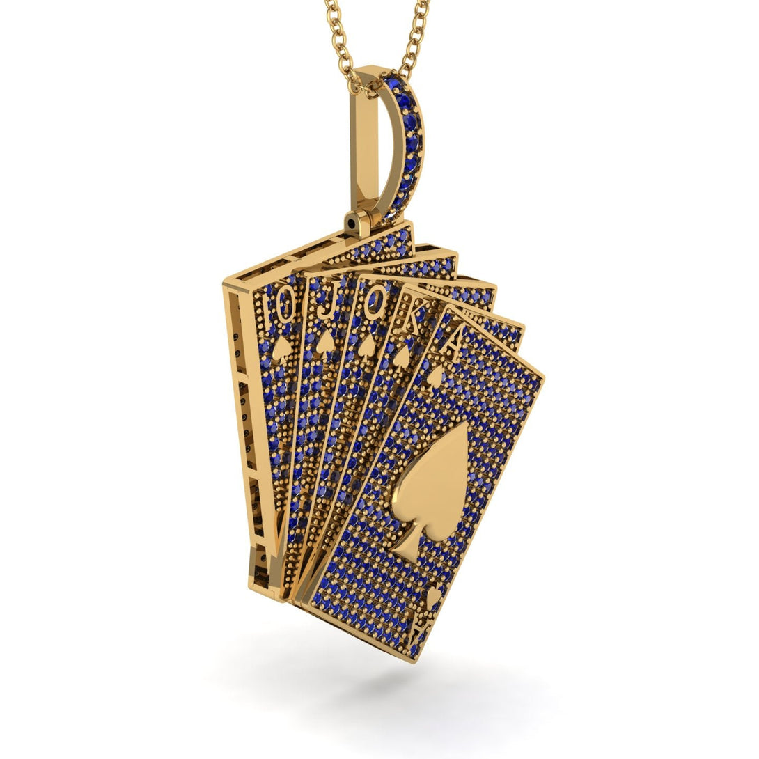 Royal Flush Poker Sapphire Necklace - Jose No. 13