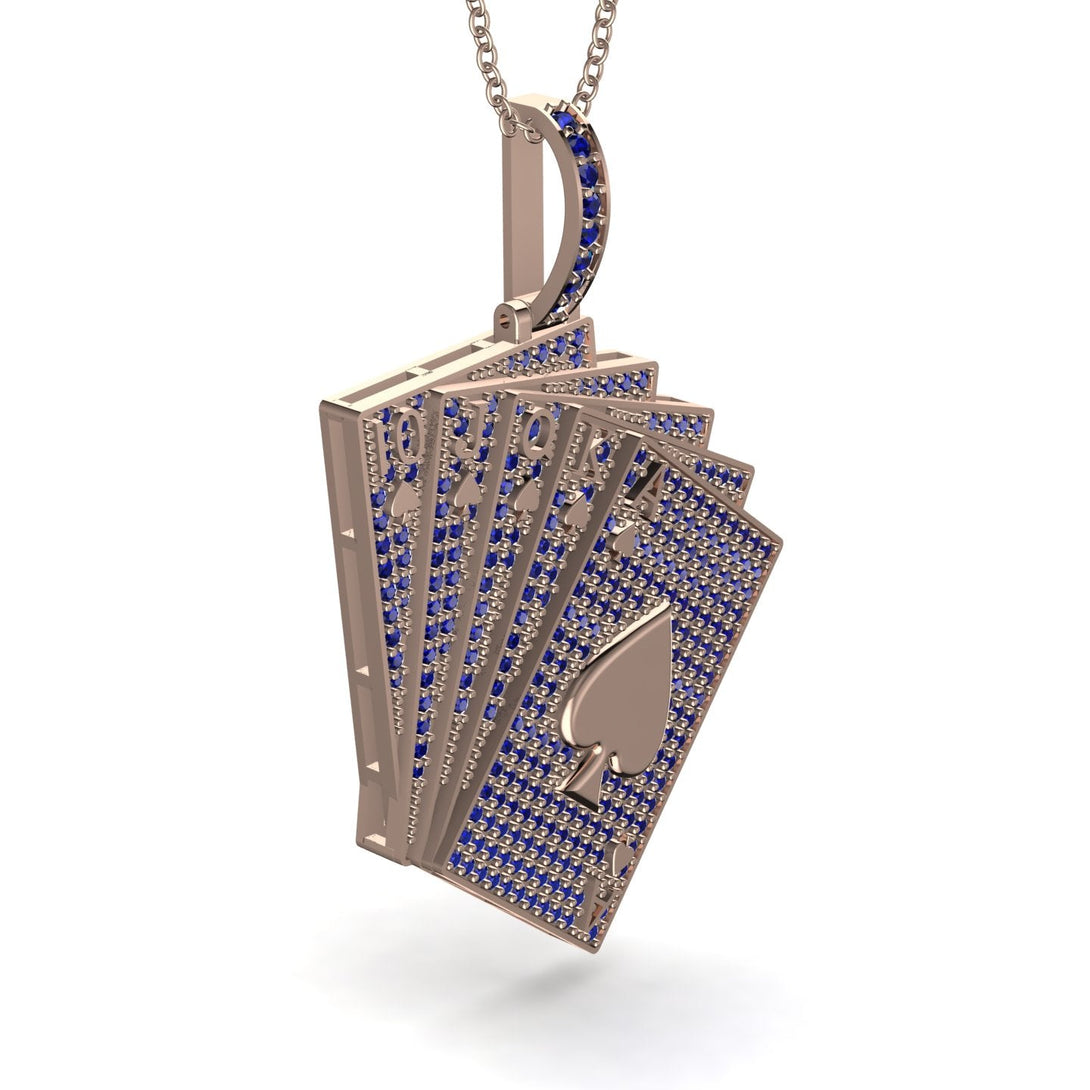 Royal Flush Poker Sapphire Necklace - Jose No. 14