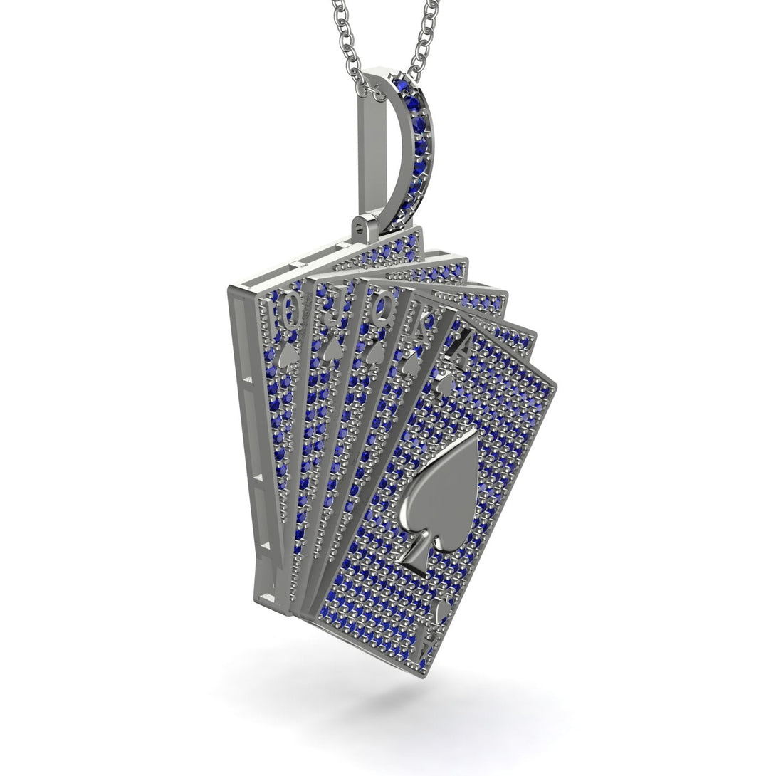 Royal Flush Poker Sapphire Necklace - Jose No. 15