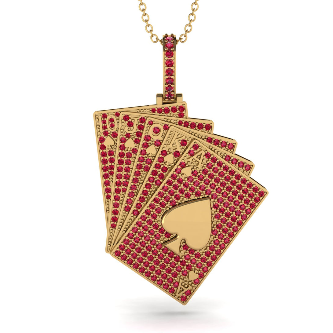 Royal Flush Poker Ruby Necklace - Jose No. 10