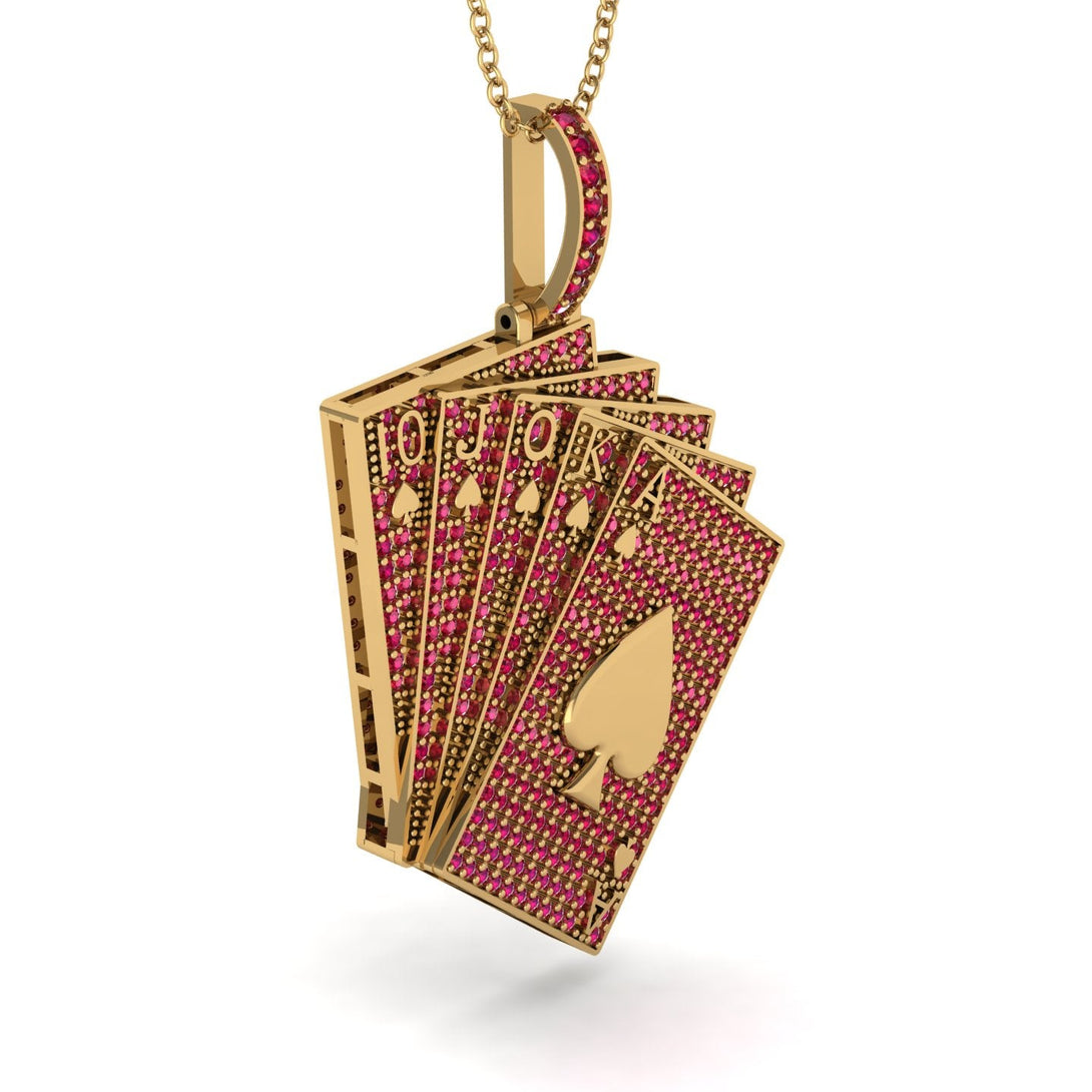 Royal Flush Poker Ruby Necklace - Jose No. 10