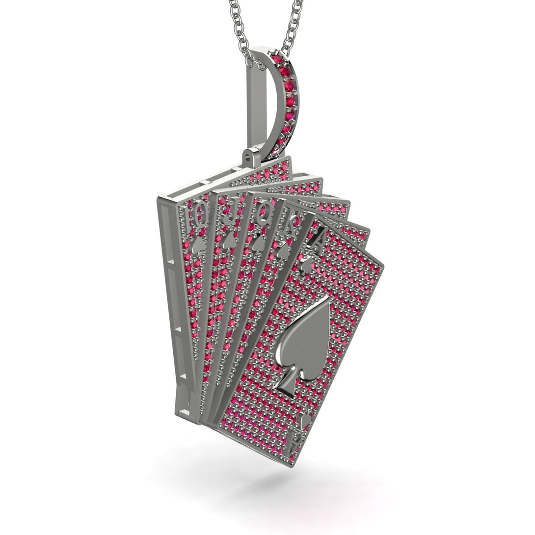 Royal Flush Poker Ruby Necklace - Jose No. 12