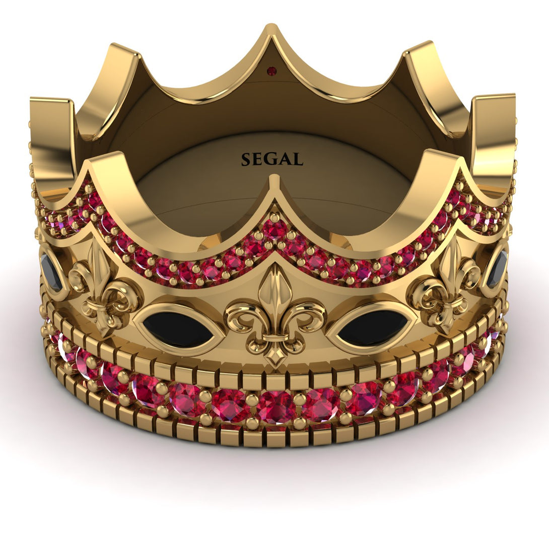 Royal Ruby Crown Ring For Men - Harold No. 52