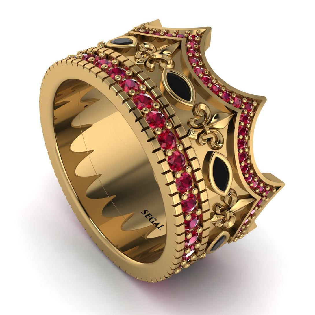 Royal Ruby Crown Ring For Men - Harold No. 52